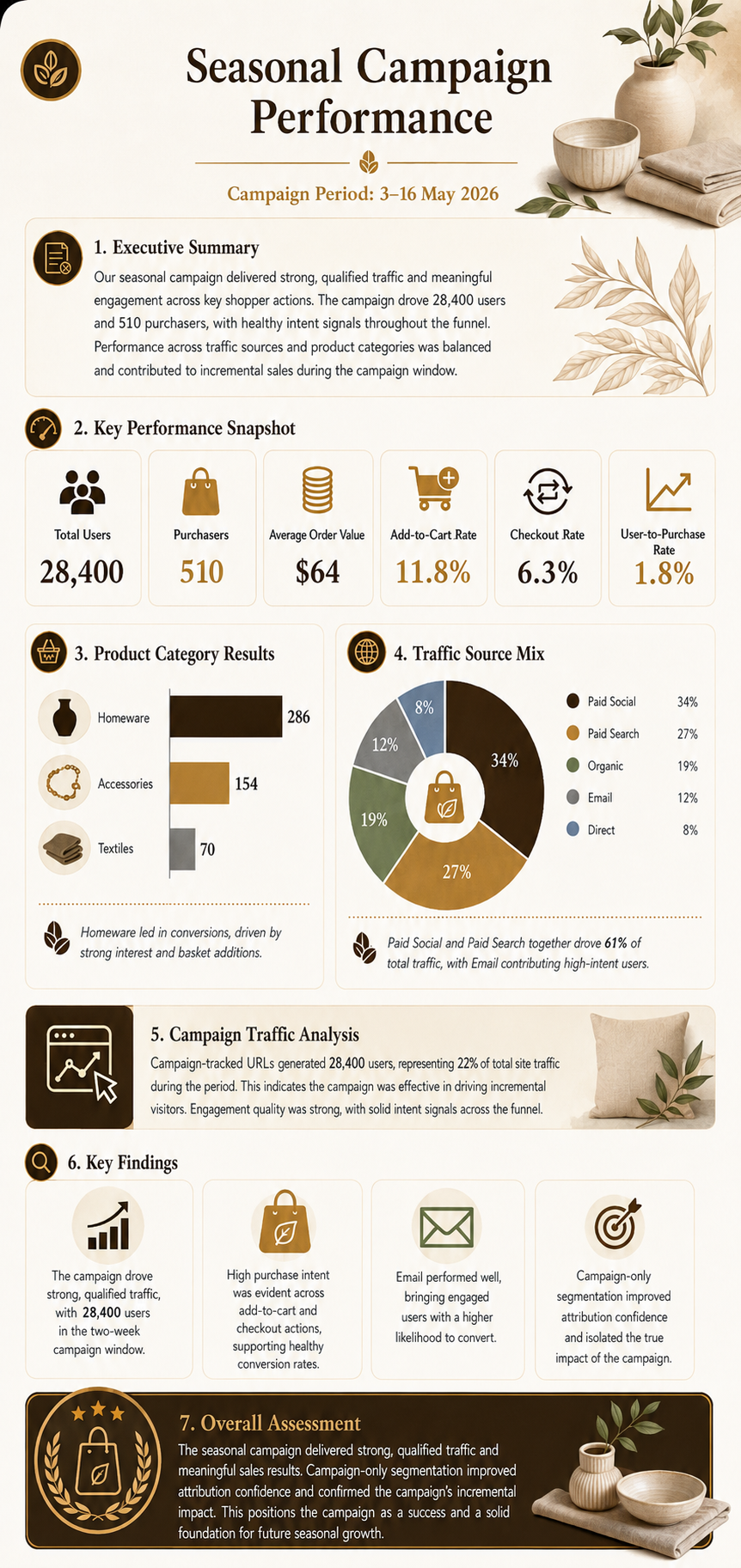 Anonymized e-commerce campaign performance report